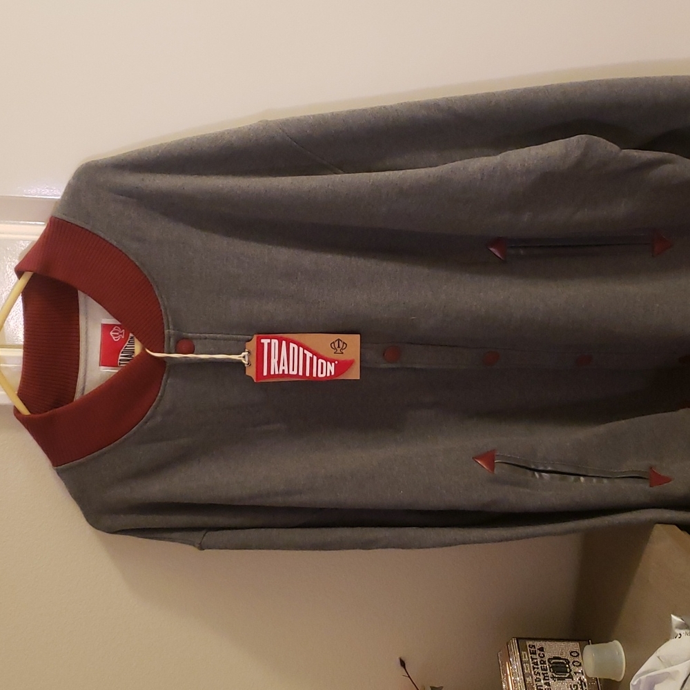 Grey and Burgundy jacket never worn. Traditional brand 3XL